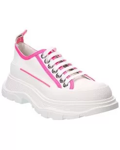 Alexander McQueen Tread Slick Canvas & Leather Sneaker Women