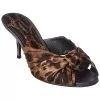 Dolce & Gabbana Silk & Leather Mule Women