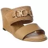 Salvatore Ferragamo Chaim Suede & Leather Wedge Sandal Women