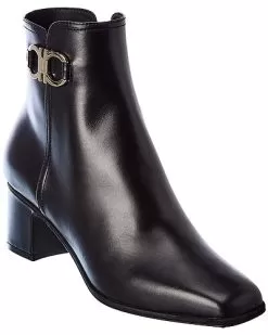 Salvatore Ferragamo Gancini Leather Bootie Women