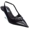 Prada Brushed Leather Pointy-Toe Slingback Pump Women