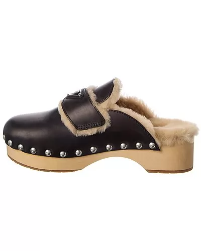 Prada Logo Studded Leather Mule Women 2 Prada Logo Studded Leather Mule Women - Image 2