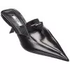 Prada Logo Leather Pointy-Toe Mule Women