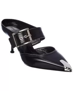 Alexander McQueen Punk Buckle Leather Mule Women