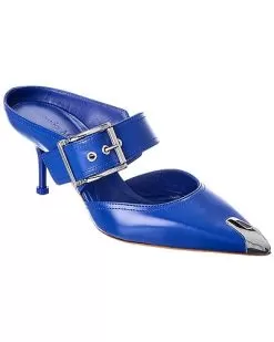 Alexander McQueen Punk Buckle Leather Mule Women