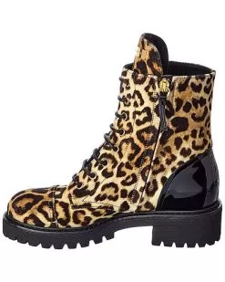 Giuseppe Zanotti Velvet & Patent Combat Boot Women -Fashion Clothing Store 1313462690 RLLD 2