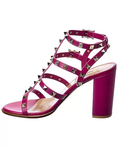 Valentino Rockstud Caged 90 Leather Ankle Strap Sandal Women 2 Valentino Rockstud Caged 90 Leather Ankle Strap Sandal Women - Image 2