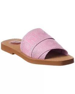 Chloé Woody Logo Canvas Slide Women