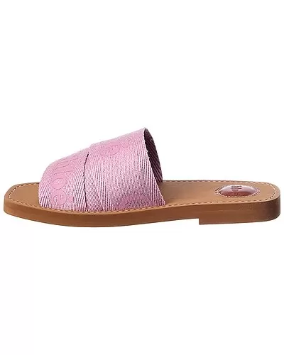Chloé Woody Logo Canvas Slide Women 2 Chloé Woody Logo Canvas Slide Women - Image 2