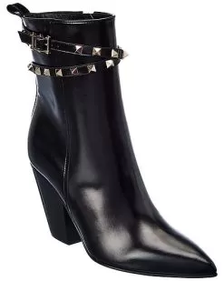 Valentino Rockstud 85 Leather Bootie Women