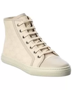 Gucci GG Canvas & Leather High-Top Sneaker Women