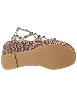 Valentino Rockstud 95 Leather Wedge Sandal Women 8 Valentino Rockstud 95 Leather Wedge Sandal Women -Fashion Clothing Store 1313493065 RLLD 4