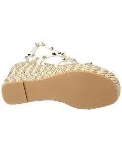 Valentino Rockstud Caged 95 Leather Ankle Strap Wedge Sandal Women -Fashion Clothing Store 1313493066 RLLD 4