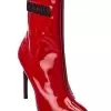 MOSCHINO Logo Patent Bootie Women