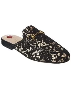 Gucci Princetown Leather & Lace Slipper Women