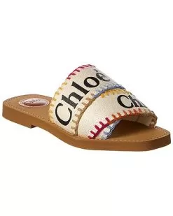 Chloé Woody Logo Canvas Slide Women