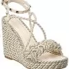 Valentino Rockstud 105 Silk Braid Wedge Sandal Women