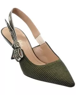 J'Adior Canvas & Leather Slingback Pump Women