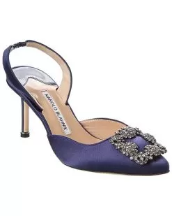 Manolo Blahnik Hangisli 70 Satin Slingback Pump Women
