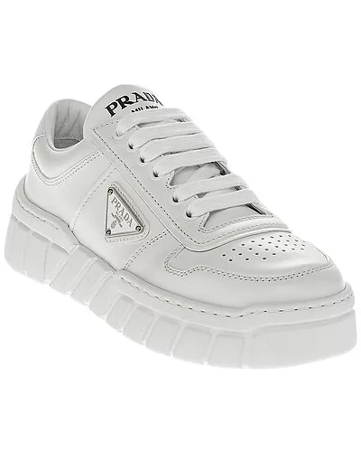 Prada Logo Leather Sneaker Women 1 Prada Logo Leather Sneaker Women
