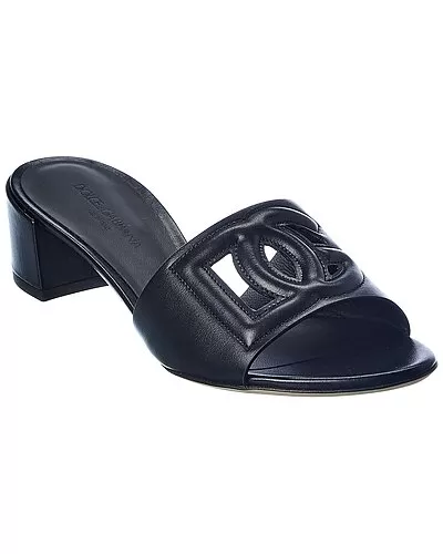 Dolce & Gabbana Logo Leather Sandal Women 1 Dolce & Gabbana Logo Leather Sandal Women