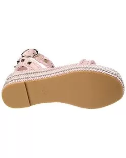 Valentino Rockstud 45 Rope & Leather Wedge Sandal Women 8 Valentino Rockstud 45 Rope & Leather Wedge Sandal Women -Fashion Clothing Store 1313564195 RLLD 4