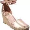 Valentino Rockstud 85 Leather Wedge Sandal Women