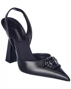 Versace La Medusa Leather Slingback Pump Women