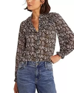 Boden Ruffle Neck Shirt Women