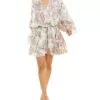 Zadig & Voltaire Ruffle Twill Roses Silk Robe Dress Women
