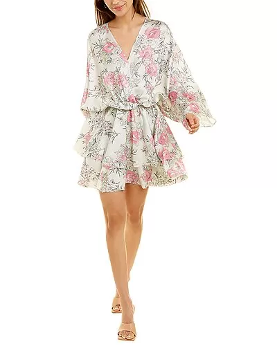 Zadig & Voltaire Ruffle Twill Roses Silk Robe Dress Women 1 Zadig & Voltaire Ruffle Twill Roses Silk Robe Dress Women