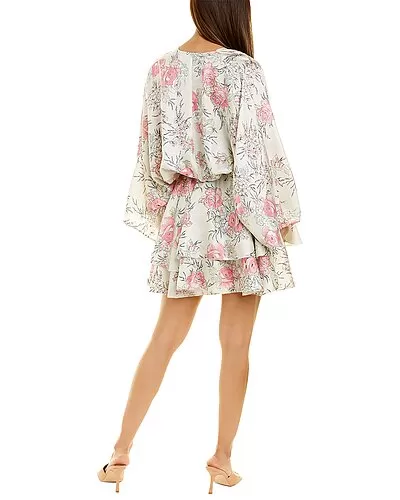 Zadig & Voltaire Ruffle Twill Roses Silk Robe Dress Women 2 Zadig & Voltaire Ruffle Twill Roses Silk Robe Dress Women - Image 2