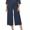 NYDJ Linen-Blend Cropped Wide Leg Pant Women