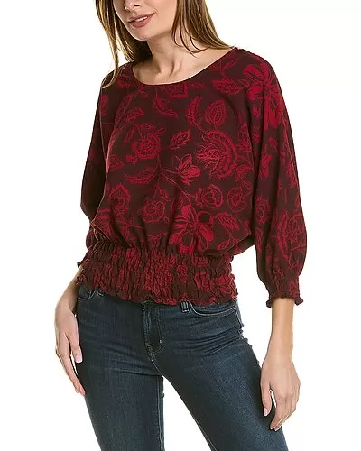 Vince Camuto Bali Stamp Blouse Women 1 Vince Camuto Bali Stamp Blouse Women