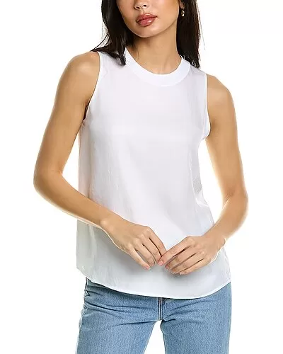 Vince Ribbed Crewneck Shell Women 1 Vince Ribbed Crewneck Shell Women