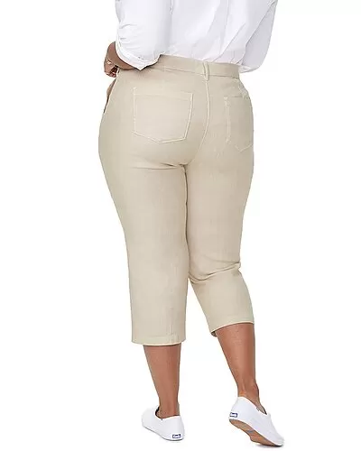 NYDJ Plus Linen-Blend Utility Capri Pant Women 2 NYDJ Plus Linen-Blend Utility Capri Pant Women - Image 2