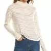 Vince Striped Saddle Wool & Cashmere-Blend Pullover Women