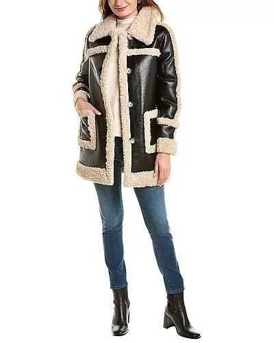 Badgley Mischka Sherpa Coat Women 1 Badgley Mischka Sherpa Coat Women