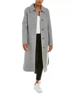 THEORY Long Wool & Cashmere-Blend Coat Women