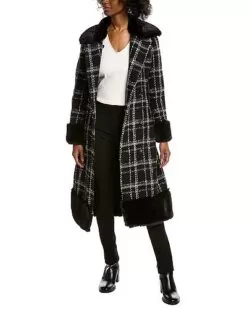 Badgley Mischka Robyn Wool-Blend Coat Women