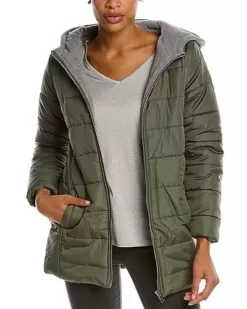 Quilted Hooded Puffer Zip-Up Jacket Women