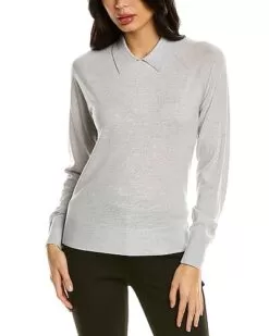 THEORY Collared Wool-Blend Sweater Women