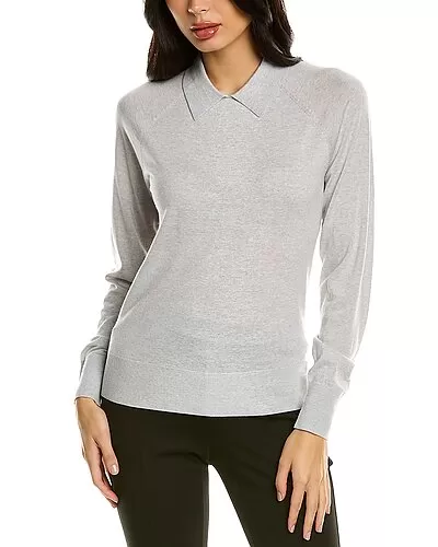 THEORY Collared Wool-Blend Sweater Women 1 THEORY Collared Wool-Blend Sweater Women