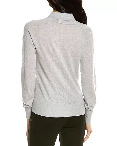 THEORY Collared Wool-Blend Sweater Women 2 THEORY Collared Wool-Blend Sweater Women - Image 2
