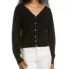 Vince Mini Button Raglan Wool & Cashmere-Blend Cardigan Women