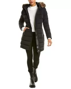 Mackage Calla Leather-Trim Down Coat Women