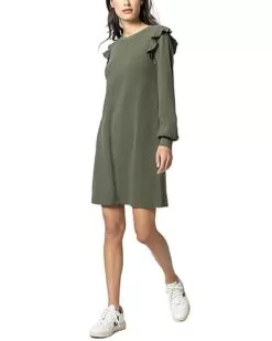 Ruffle Cap Long Sleeve Dress Women