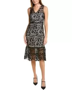 Elie Tahari Lace Midi Dress Women