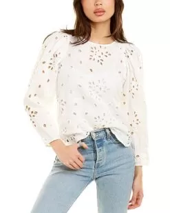 Sarah Embroidered Linen Blouse Women