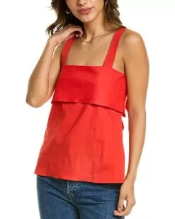 THEORY Tie-Back Linen-Blend Top Women